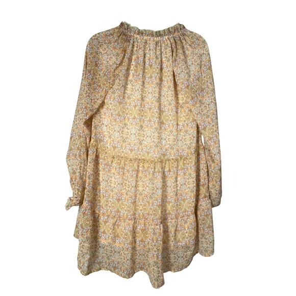 Show Me Your Mumu Birdie Mini Dress XS Cream Floral Boho Tiered - Picture 6 of 6